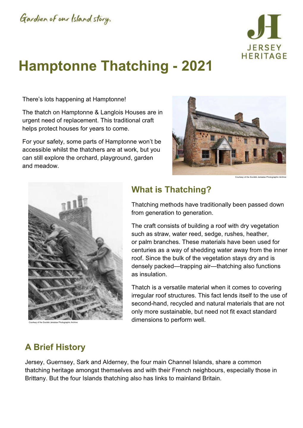 Hamptonne Thatching - 2021