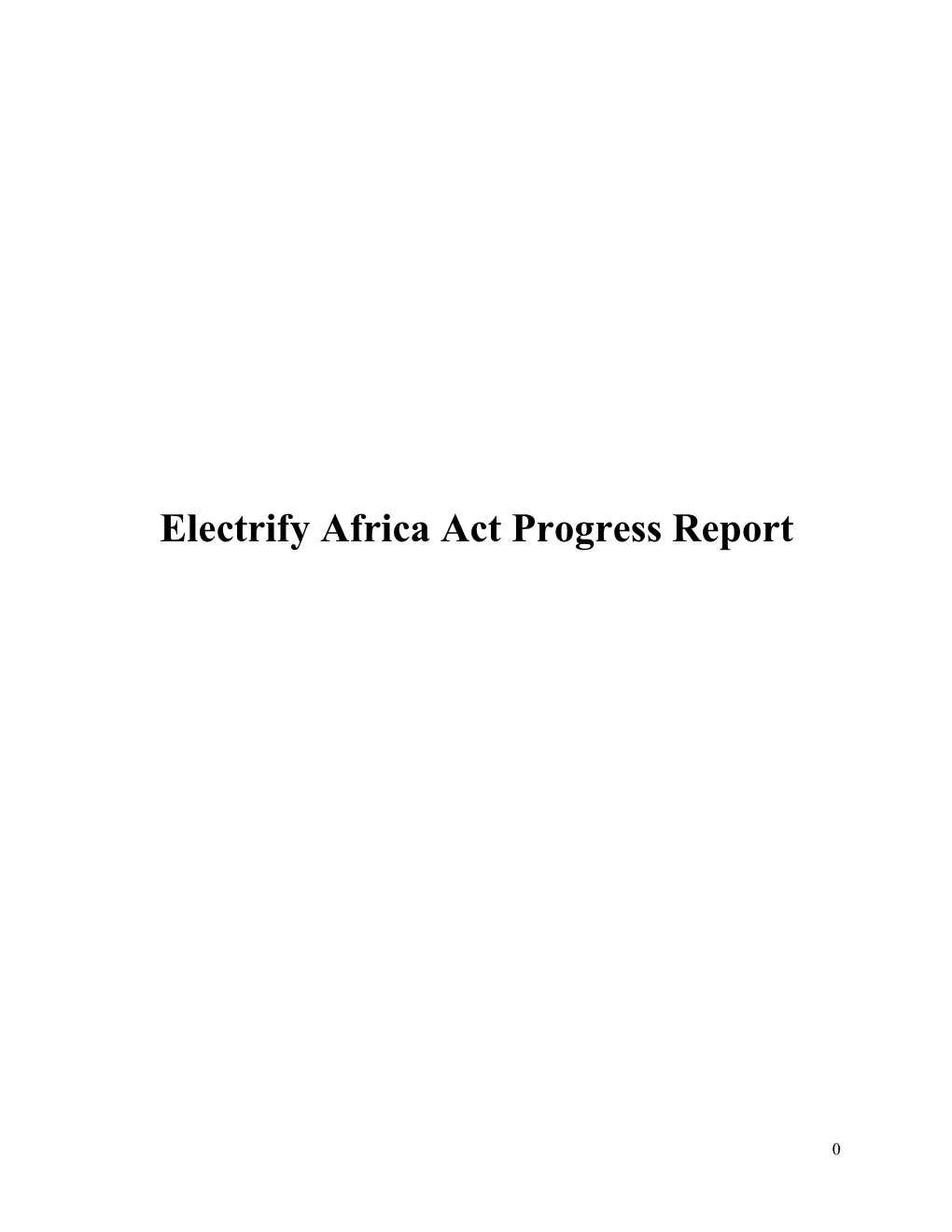 Final Electrify Africa Progress Report to Congress