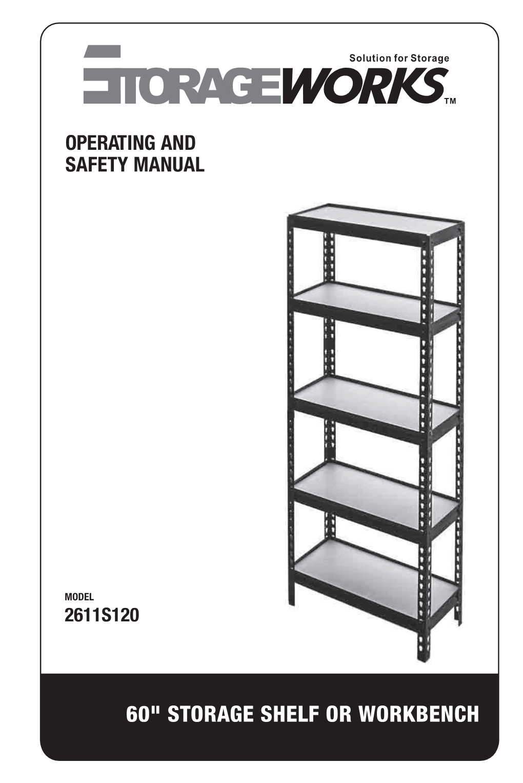 60" Storage Shelf Or Workbench Table of Contents