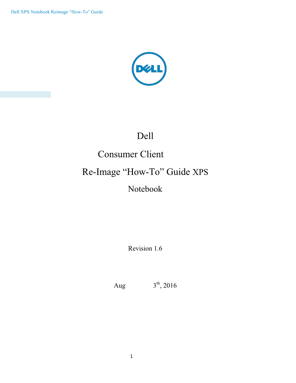 Dell XPS 13-9350 Re-Image Guide