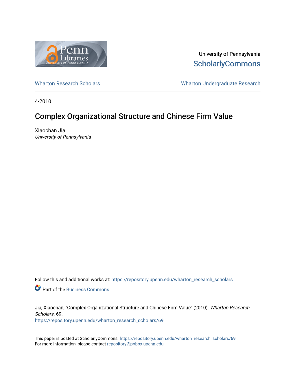 Complex Organizational Structure and Chinese Firm Value