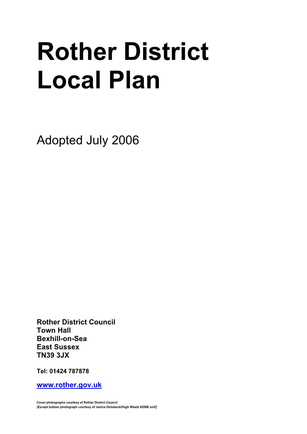 Rother District Local Plan (Pdf)