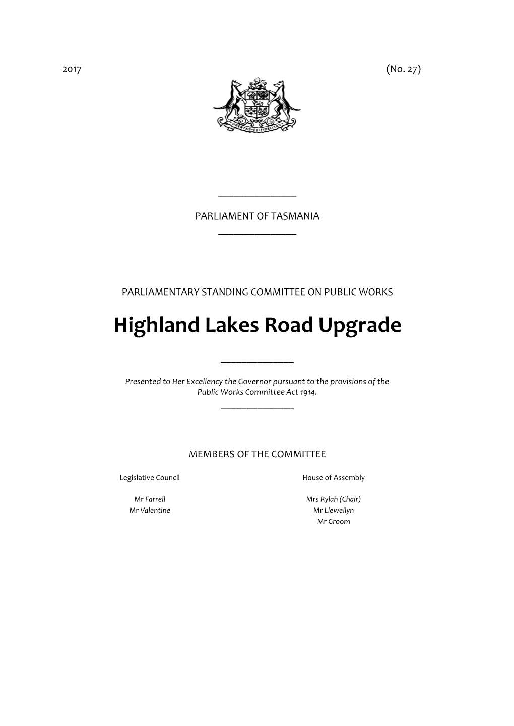 Highland Lakes Road Upgrade