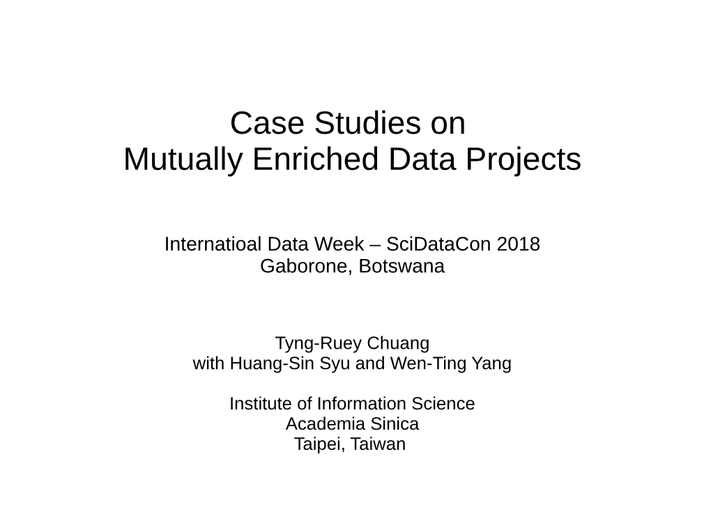 Case Studies on Mutually Enriched Data Projects