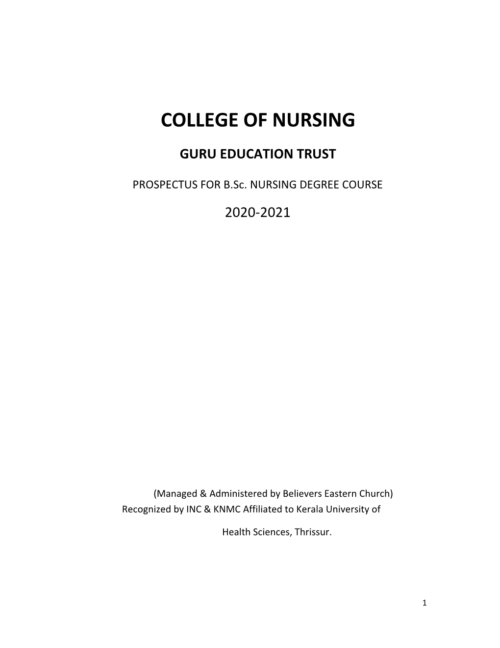 College of Nursing Guru Education Trust, Kuttapuzha, Thiruvalla