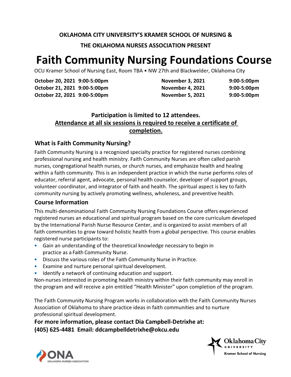Faith Community Nursing Foundations Course