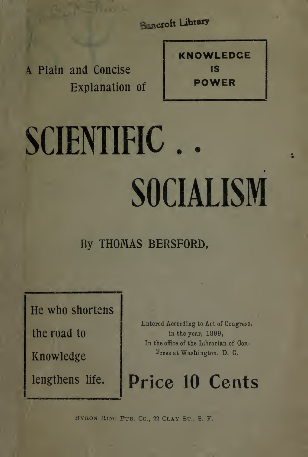 A Plain and Concise Explanation of Scientific Socialism