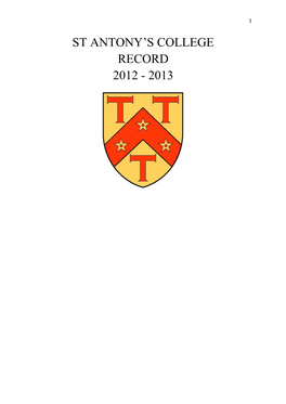 St Antony's College Record 2012
