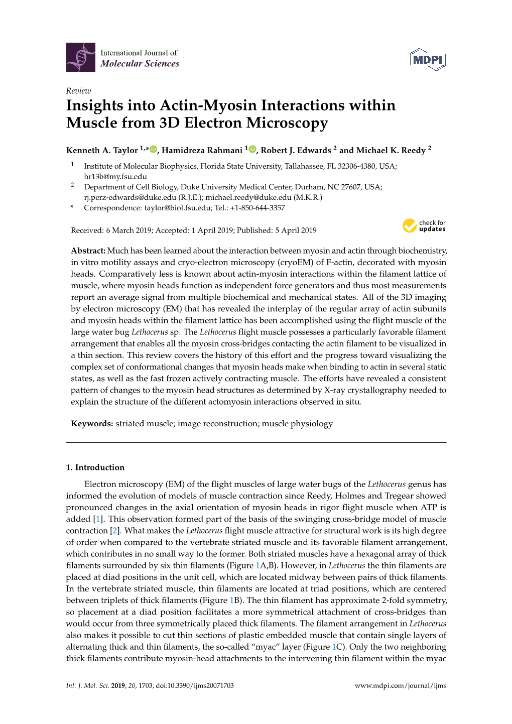 Insights Into Actin-Myosin Interactions Within Muscle from 3D Electron Microscopy