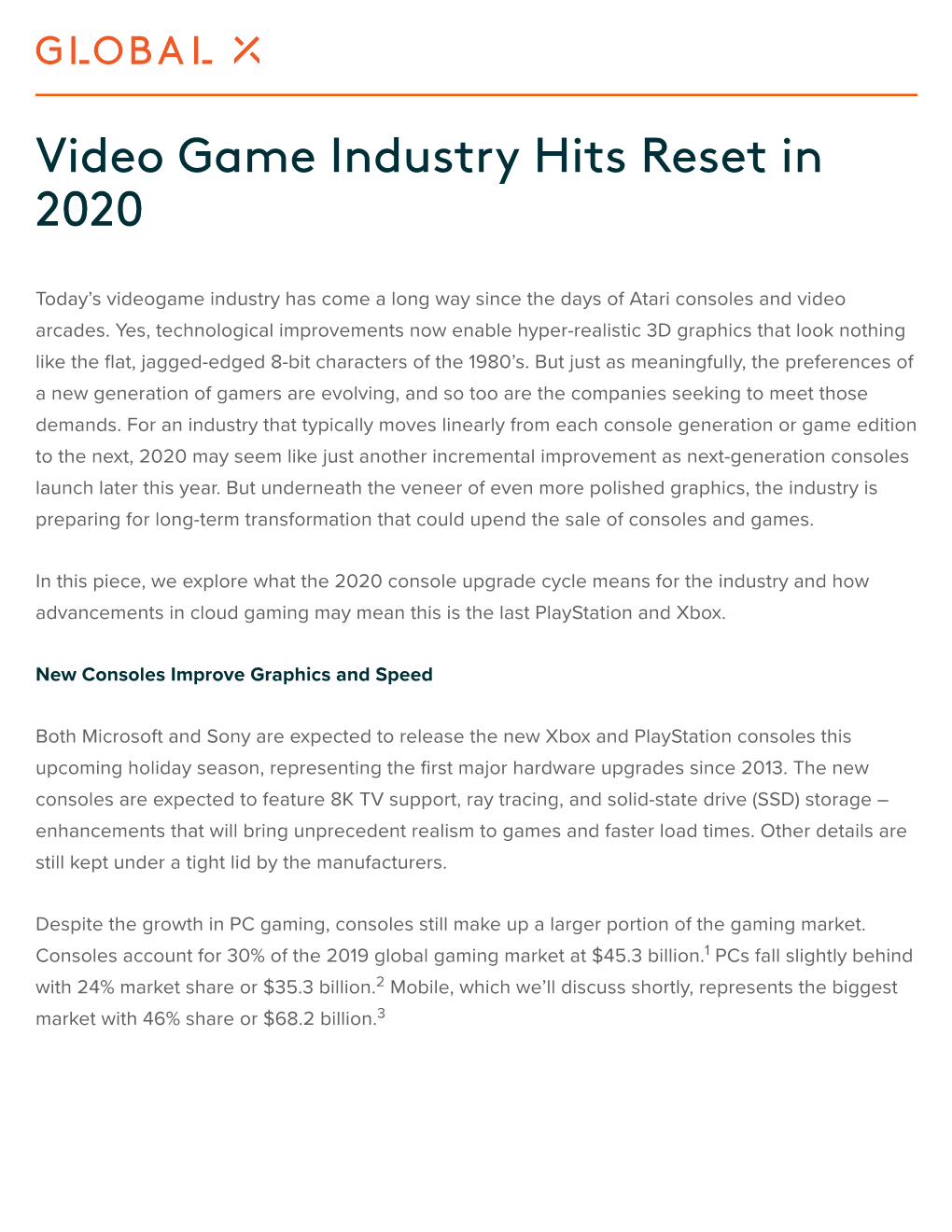 Video Game Industry Hits Reset in 2020