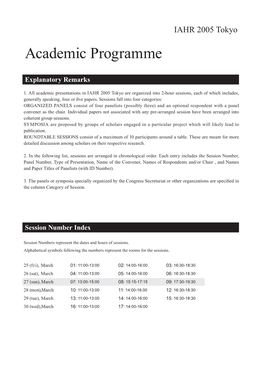 Academic Programme