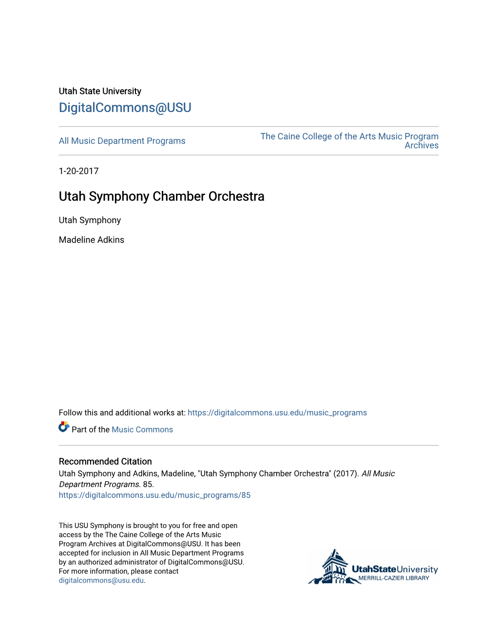 Utah Symphony Chamber Orchestra