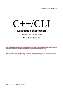 C++/CLI Language Specification