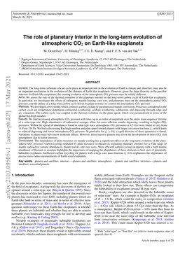 The Role of Planetary Interior in the Long-Term Evolution of Atmospheric CO2 on Earth-Like Exoplanets M