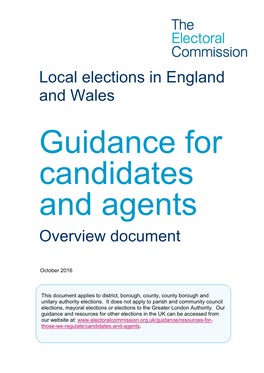 Guidance for Candidates and Agents
