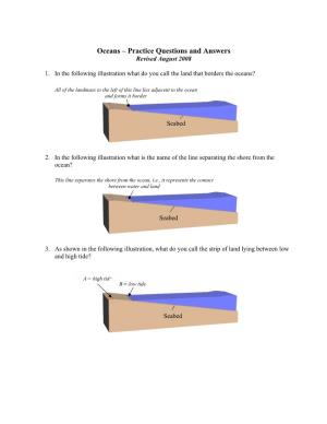 Oceans – Practice Questions and Answers Revised August 2008