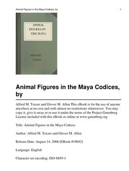 Animal Figures in the Maya Codices, by 1