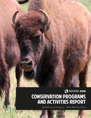 Conservation Programs and Activities Report