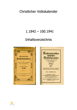 Christlicher Volkskalender 1.1842