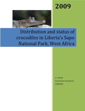 Distribution and Status of Crocodiles in Liberia's Sapo National Park, West