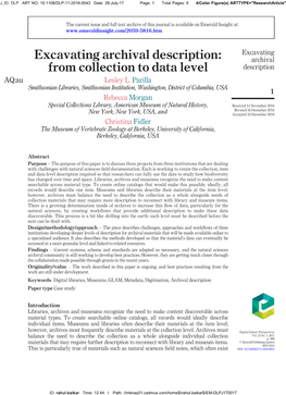 Excavating Archival Description: from Collection to Data Level