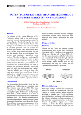 Potentials of Lighter-Than-Air Technology in Future Markets – an Evaluation