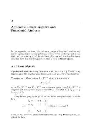 A Appendix: Linear Algebra and Functional Analysis