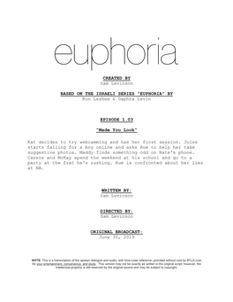 Euphoria | Dialogue Transcript | S1:E3