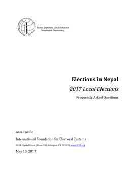 Elections in Nepal: 2017 Local Elections Frequently Asked Questions