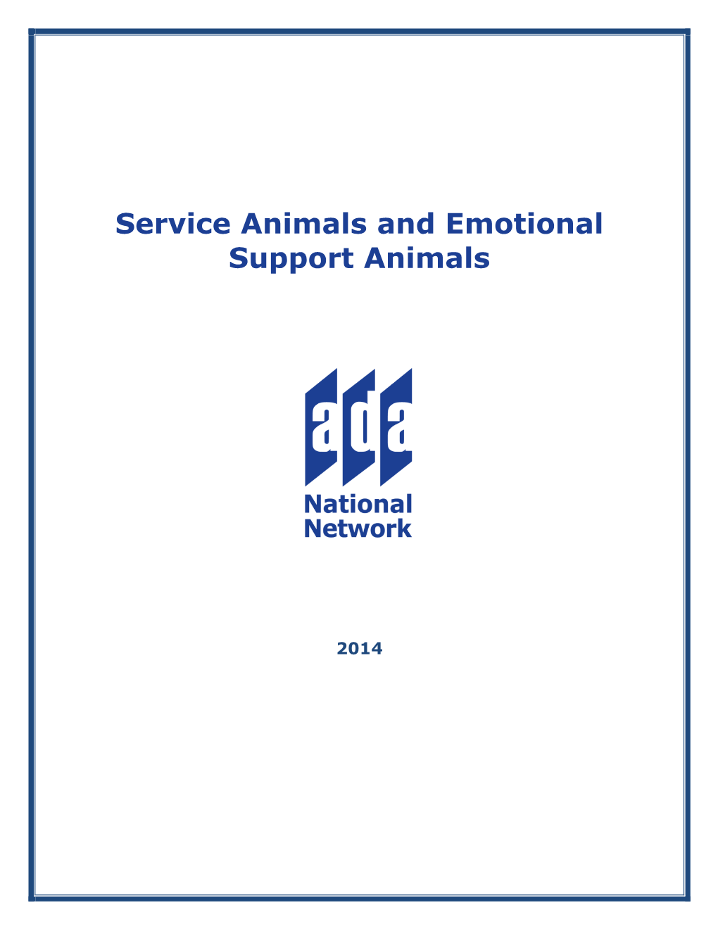 Service Animals and Emotional Support Animals