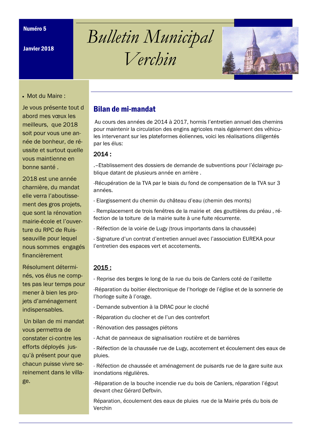 Bulletin Municipal Verchin