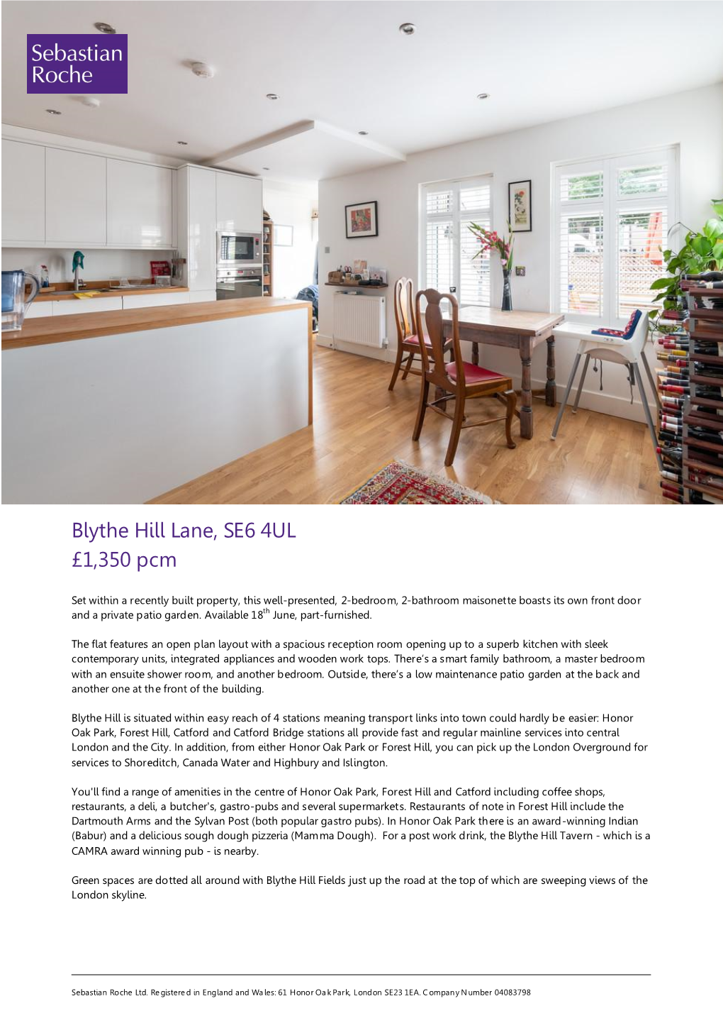 Blythe Hill Lane, SE6 4UL £1,350 Pcm