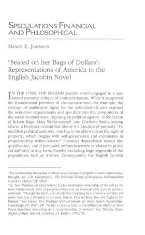 Representations of America in the English Jacobin Novel