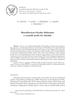 Photoelectron Circular Dichroism: a Versatile Probe for Chirality