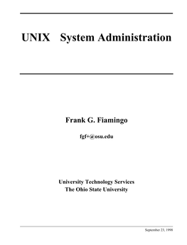 Introduction to Unix: Ftp://Wks.Uts.Ohio-State.Edu/Unix Course/Unix Book.Ps And