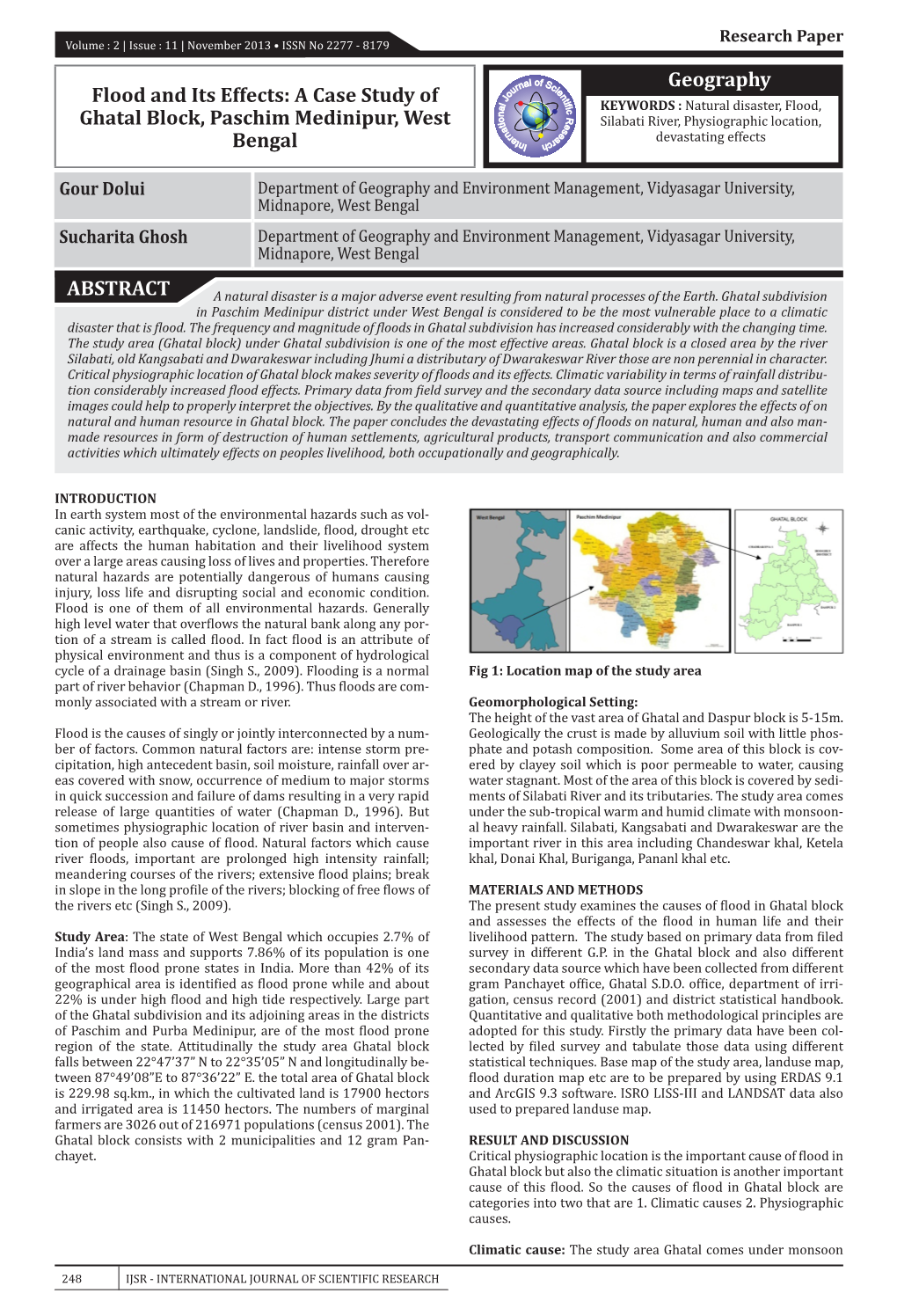 A Case Study of Ghatal Block, Paschim Medinipur, West Bengal