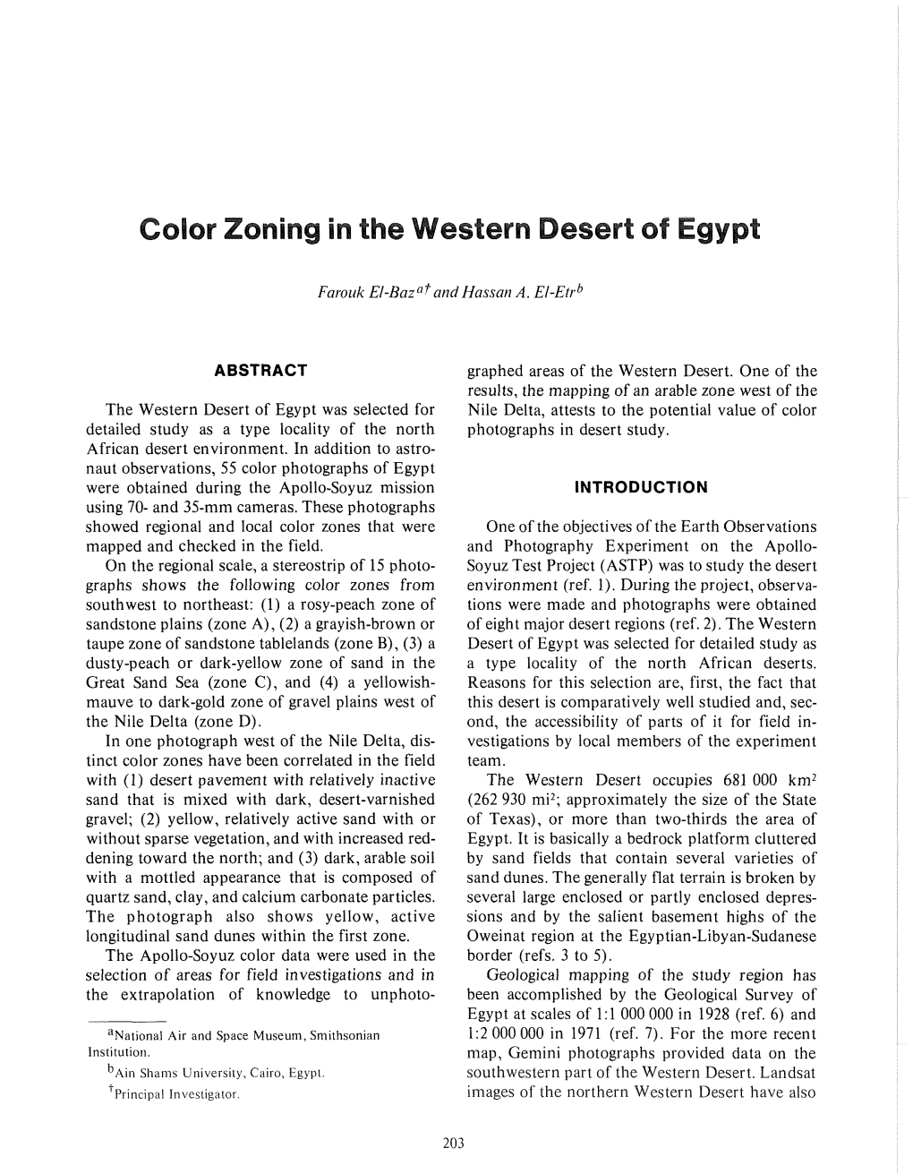 Color Zoning in the Western Desert of Egypt