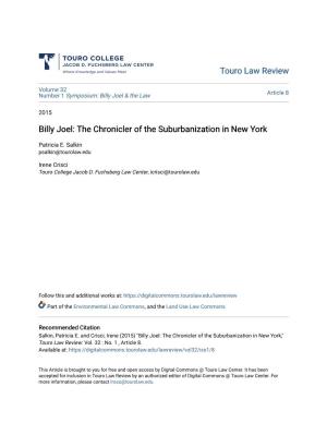 Billy Joel: the Chronicler of the Suburbanization in New York