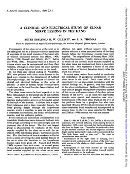 A Clinical and Electrical Study of Ulnar Nerve Lesions in the Hand by Peter Ebeling,* R
