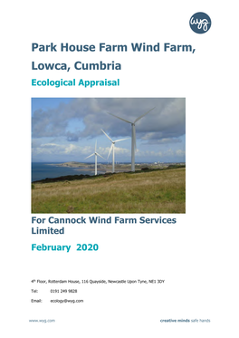 Park House Farm Wind Farm, Lowca, Cumbria Ecological Appraisal