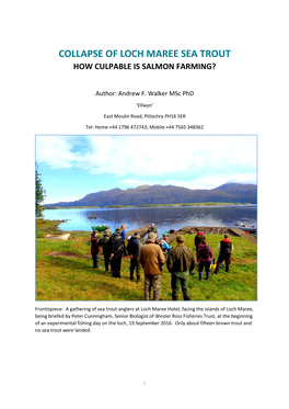 Collapse of Loch Maree Sea Trout How Culpable Is Salmon Farming?