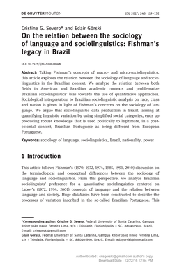 International Journal of the Sociology of Language, Founded by Fishman