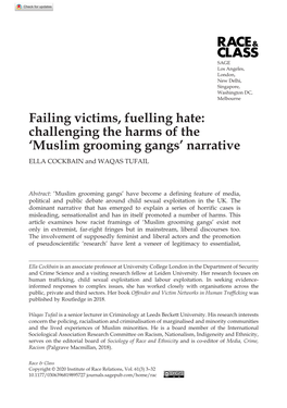 Challenging the Harms of the 'Muslim Grooming Gangs' Narrative