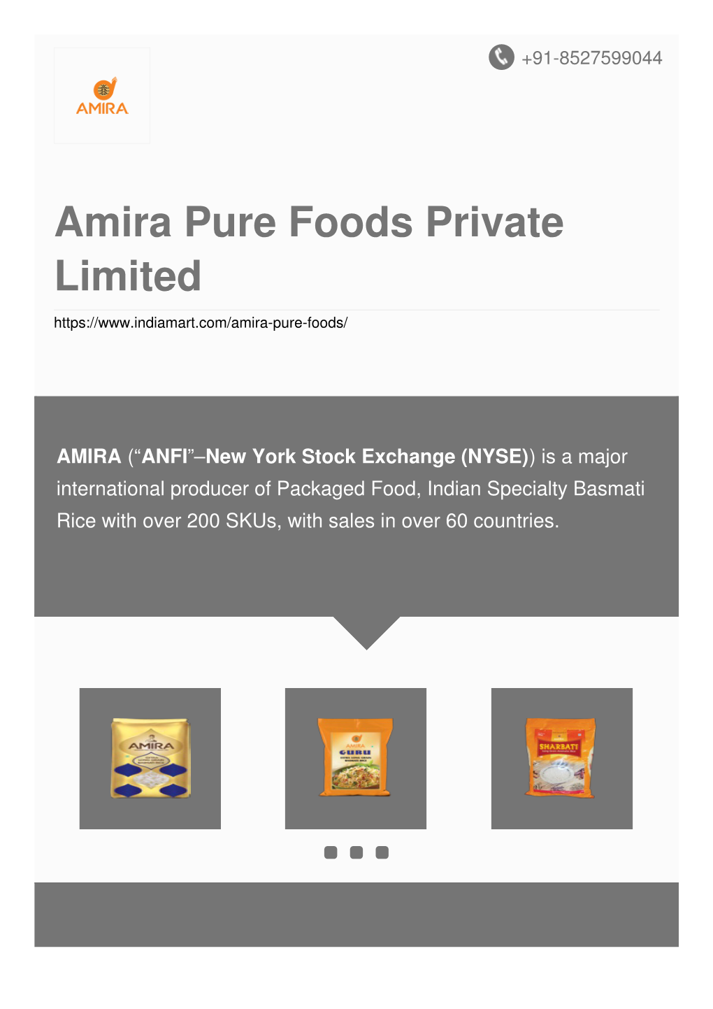 Amira Pure Foods Private Limited