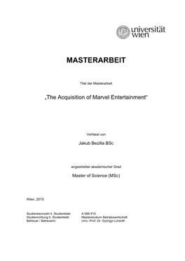 7 Valuation of Marvel Entertainment