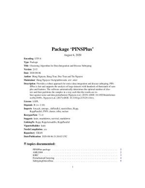 Package 'Pinsplus'