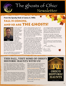 The Ghosts of Ohio Newsletter 08 15
