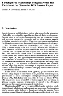 8 Phylogenetic Relationships Using Restriction Site Variation of the Chloroplast DNA Inverted Repeat