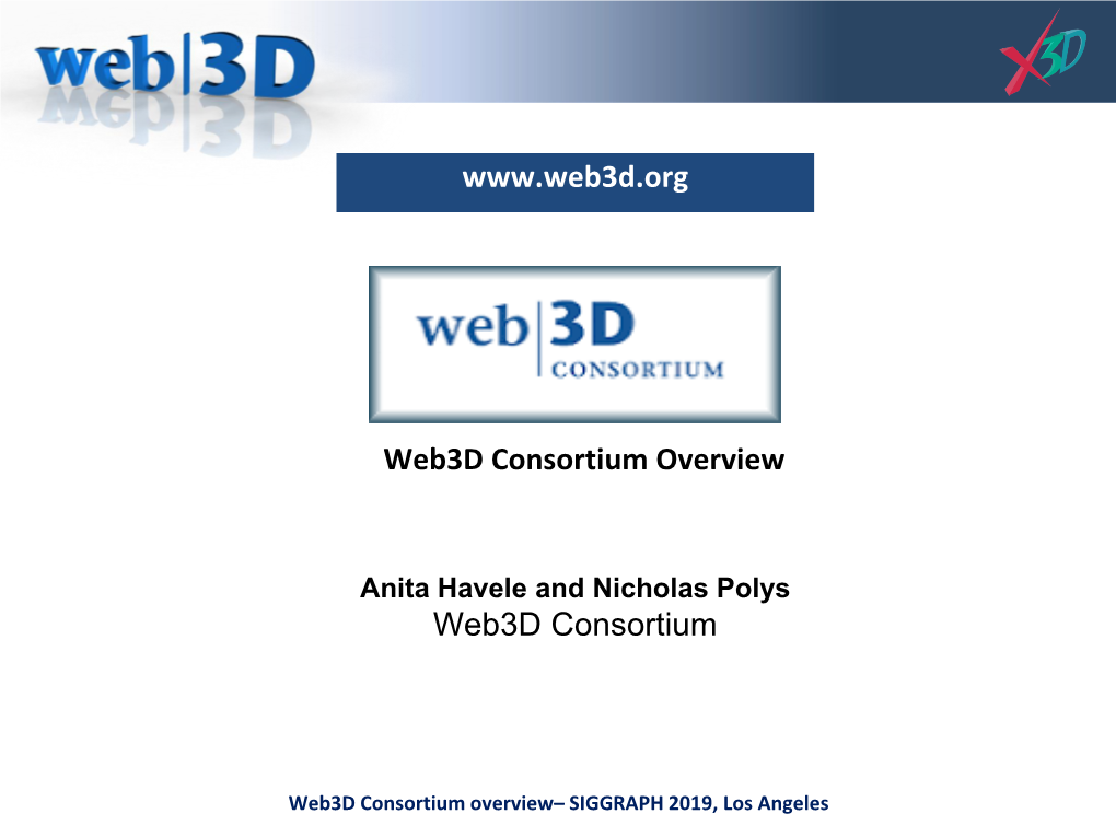 Anita Havele and Nicholas Polys Web3d Consortium