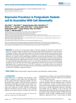 Depression Prevalence in Postgraduate Students and Its Association with Gait Abnormality